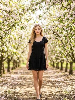 Forever 21 Black Lace Dress Size S | Sheer Floral Mini Dress